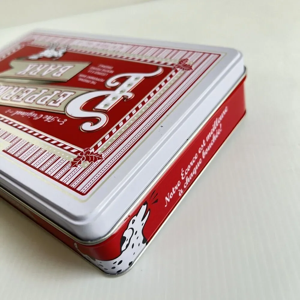 Collectible Williams Sonoma Peppermint Bark Tin with Lid Storage w Personality